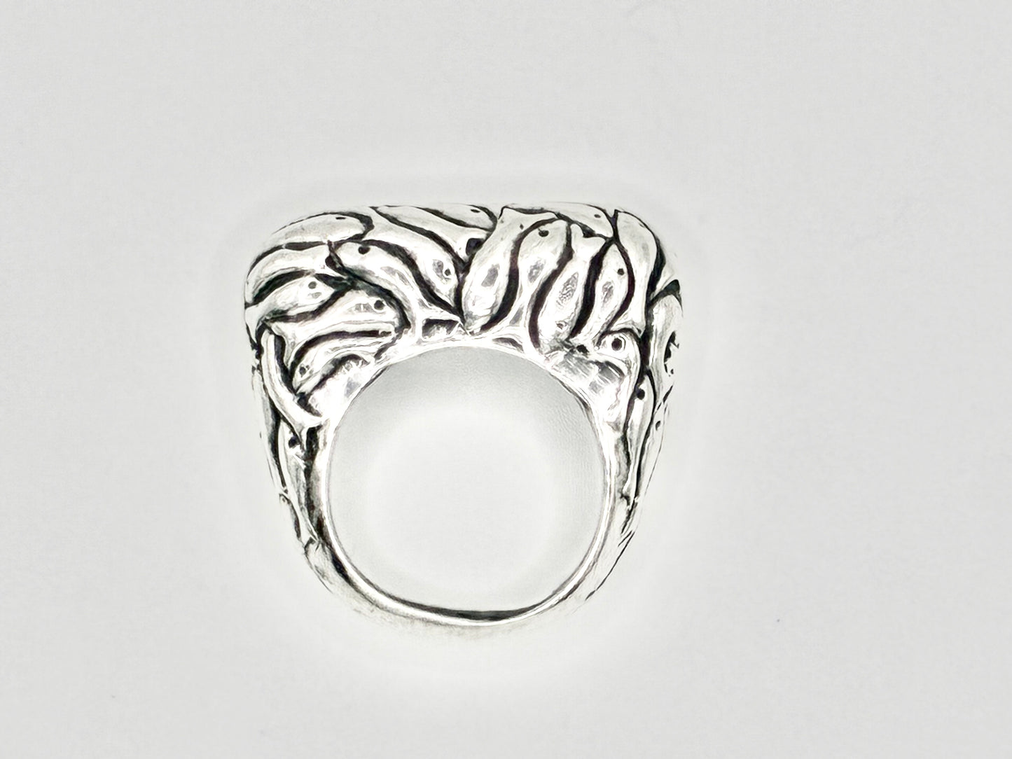 Dian Malouf Sterling Silver ‘School of Fish’ Sculptural Ring Band Size 5