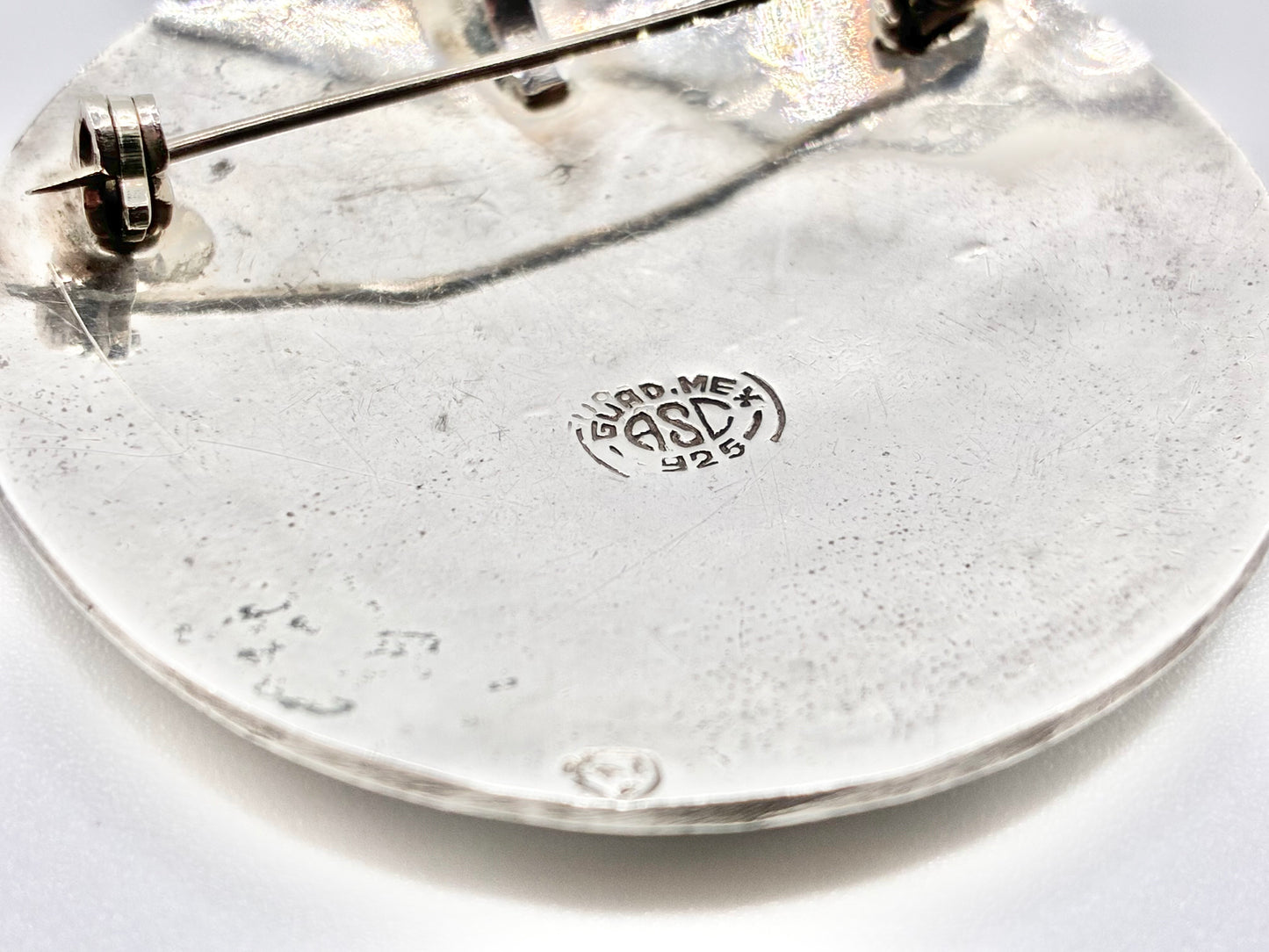 Mexican Sterling Silver Mosaic Pendant/Brooch