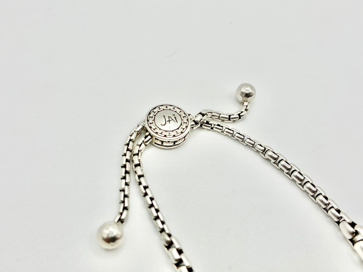 JAI Sterling Silver Adjustable Box-Chain Bracelet