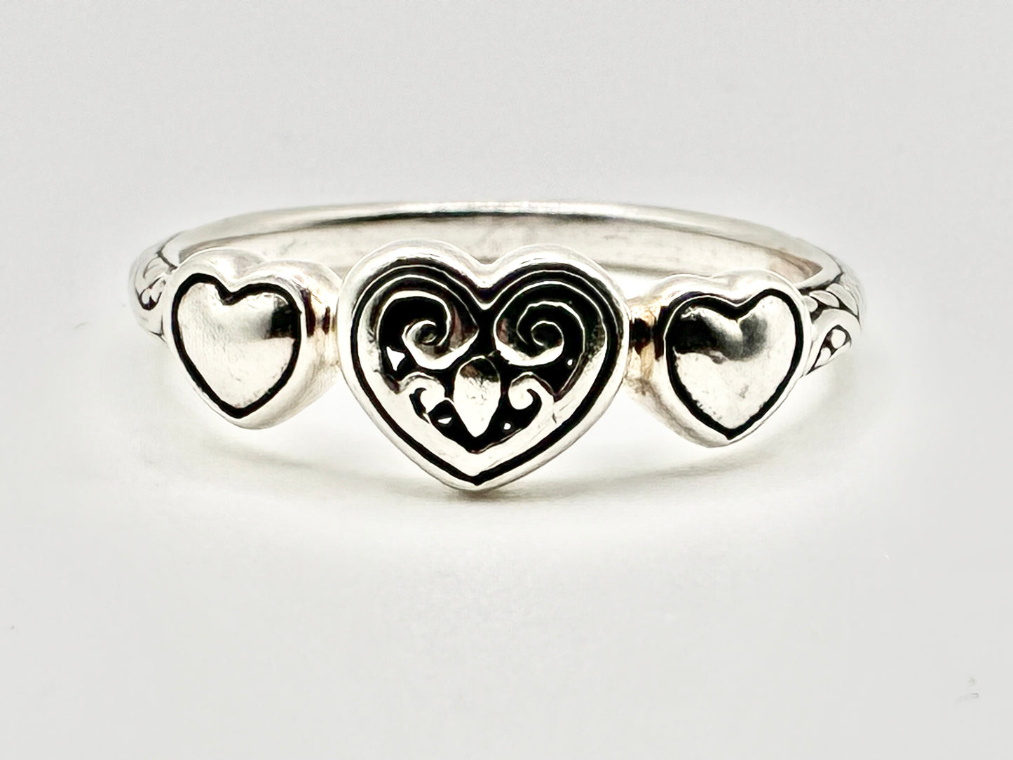 Annika Witt Sterling Silver Triple-Heart Ring — Size 8
