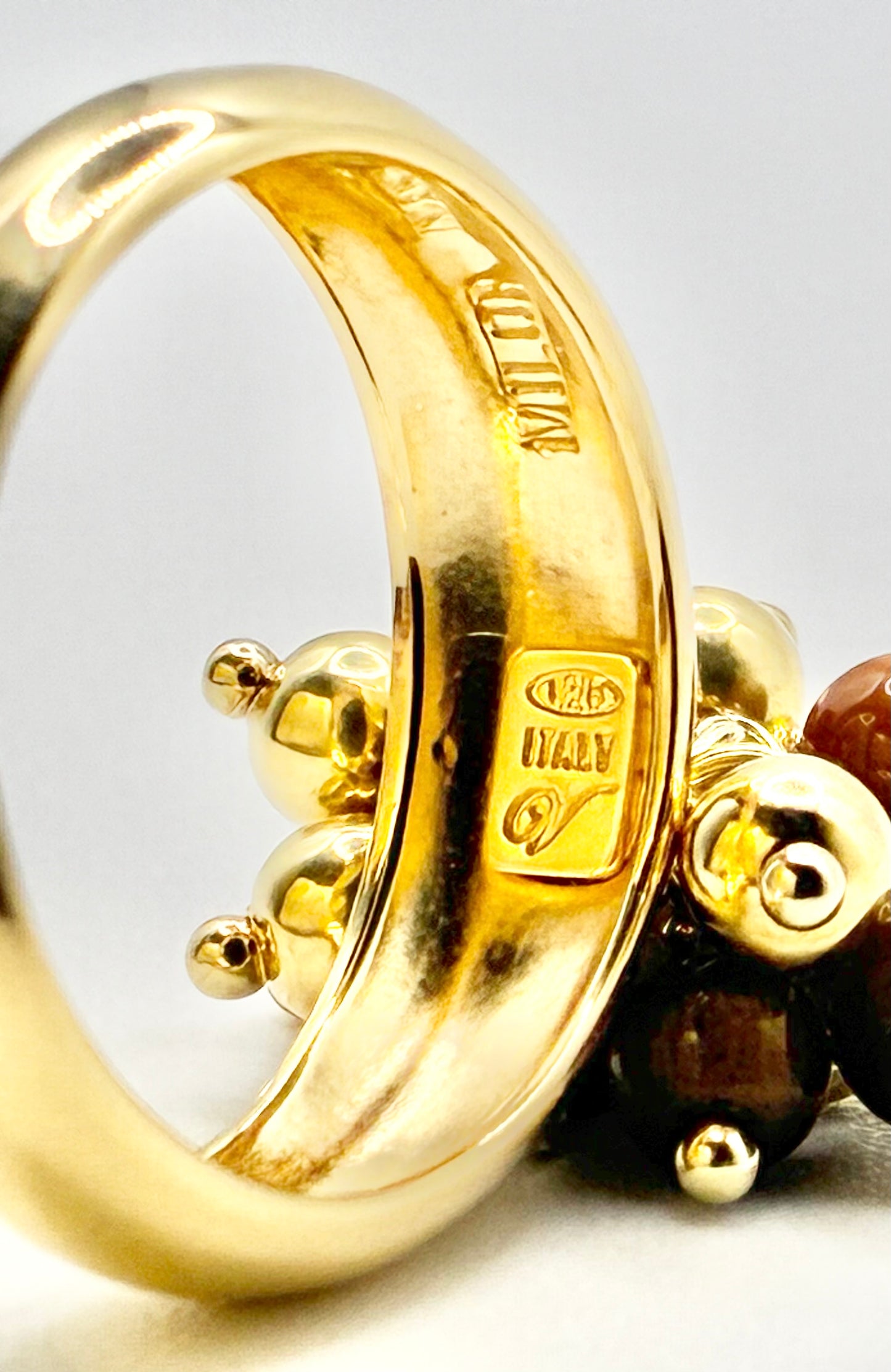 Milor Italy 925 Gold-Tone Sterling Silver Cluster Ring