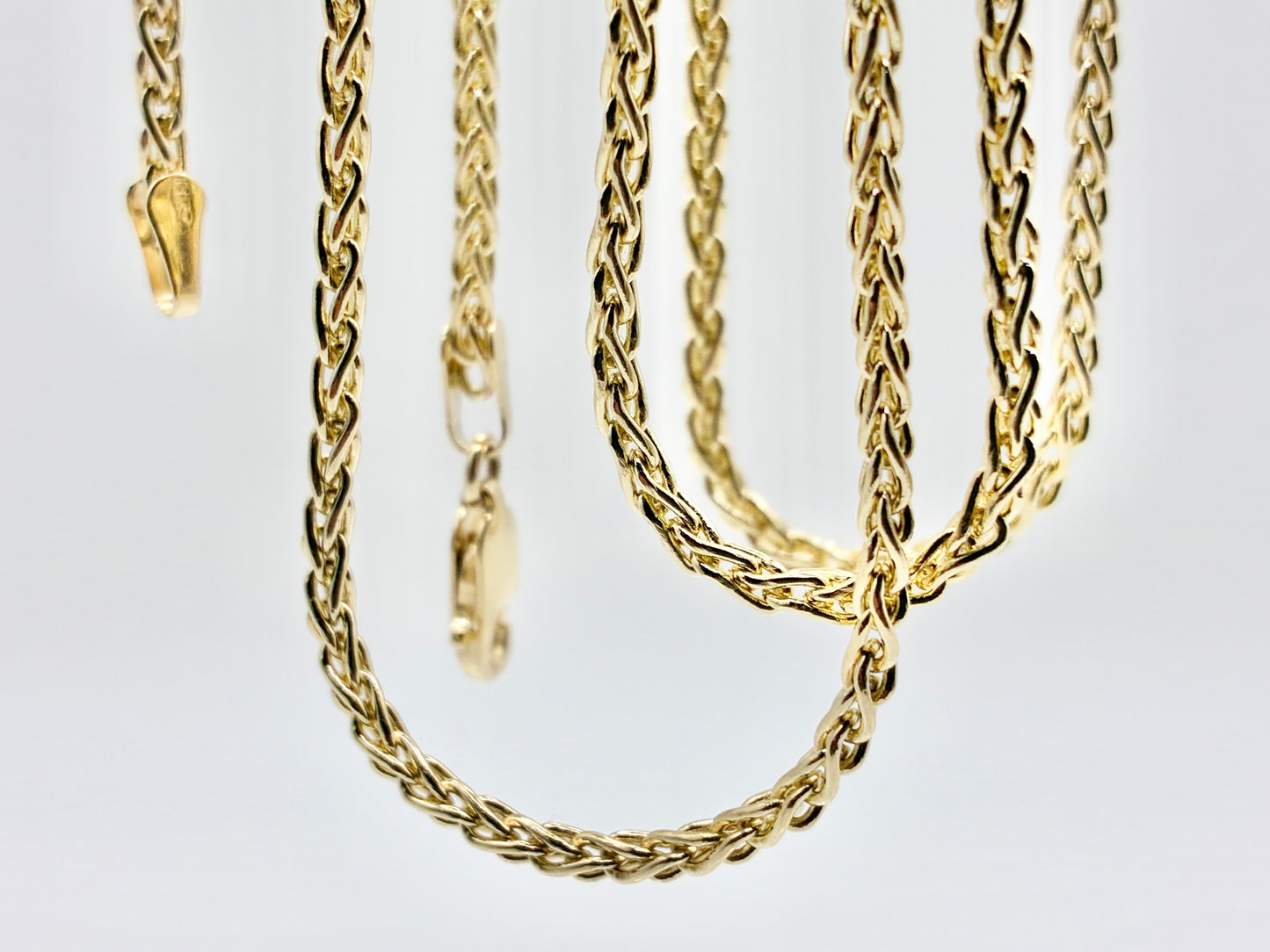 14K Yellow Gold Wheat Chain Necklace — 20"