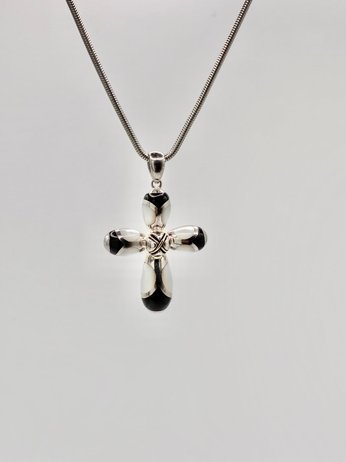 Eric Grossbardt Sterling Silver & 18K Cross Necklace