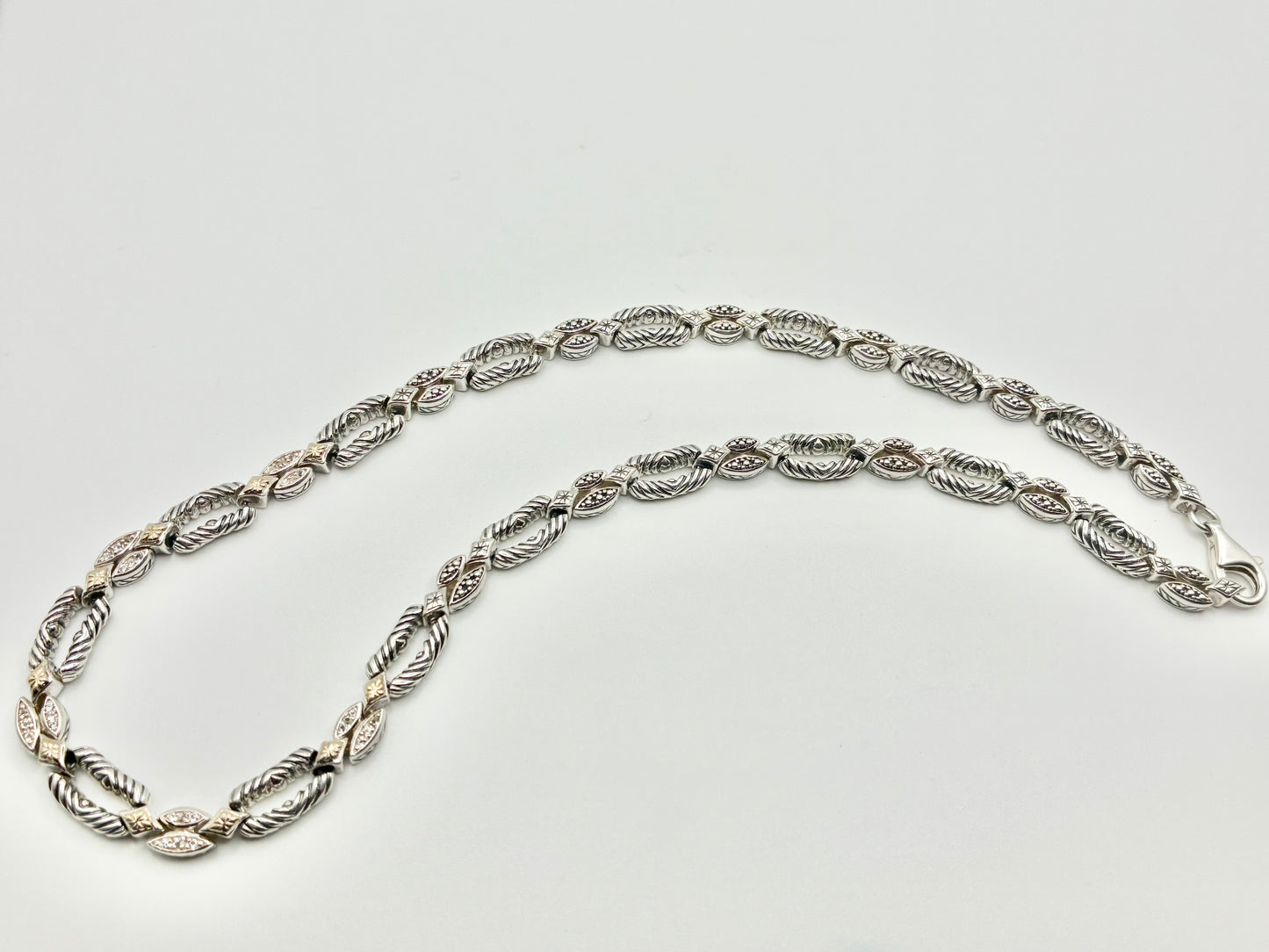 Two-Tone 925 & 14K Station Necklace