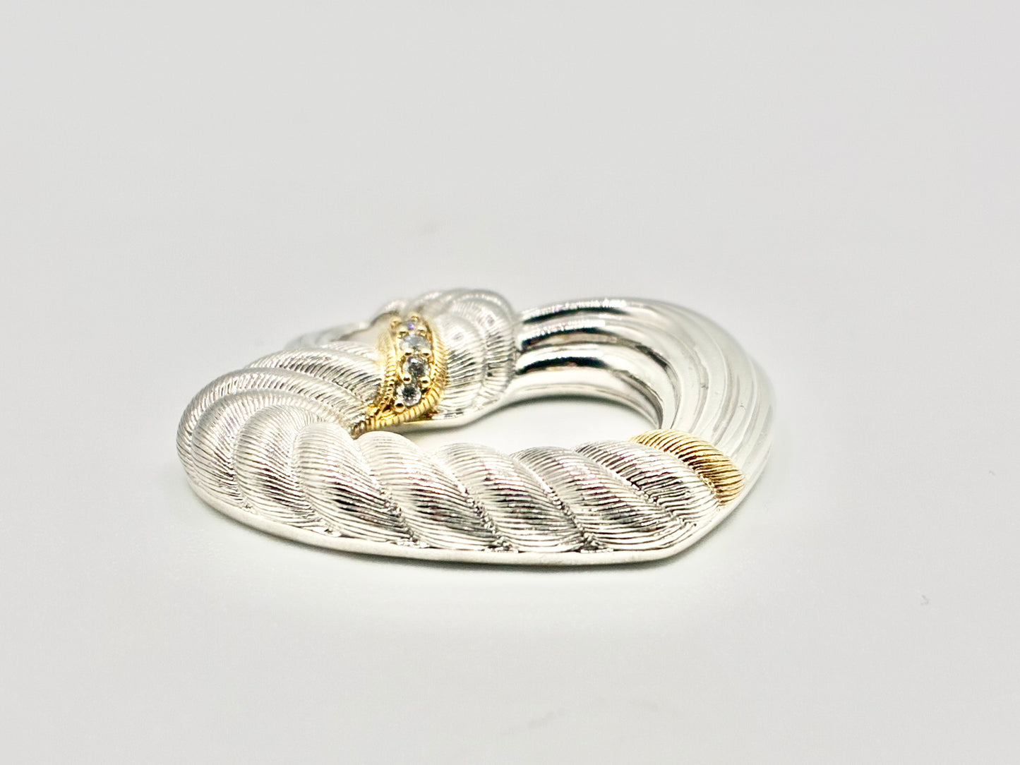 Judith Ripka Sterling Silver Open Heart Pendant