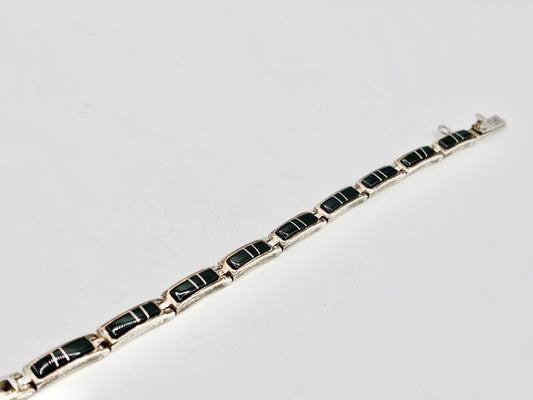 A Touch of Santa Fe Navajo Sterling Inlay Bracelet – 7”