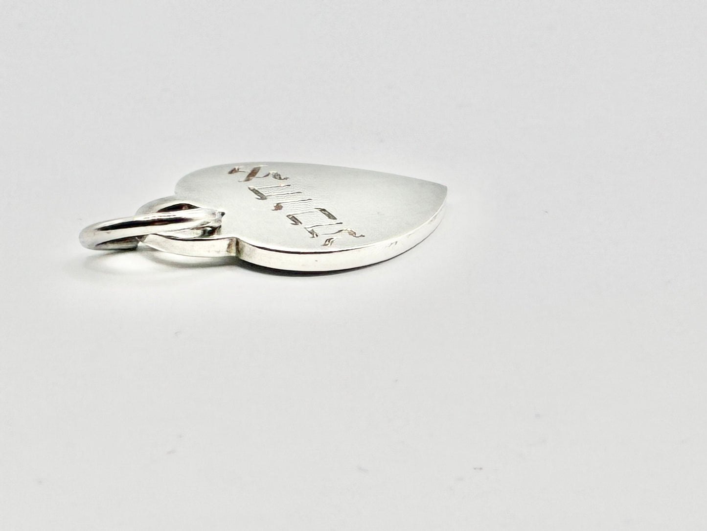 Tiffany & Co. 925 Sterling Silver Heart Tag Charm – Hebrew “Ahavati” My Beloved