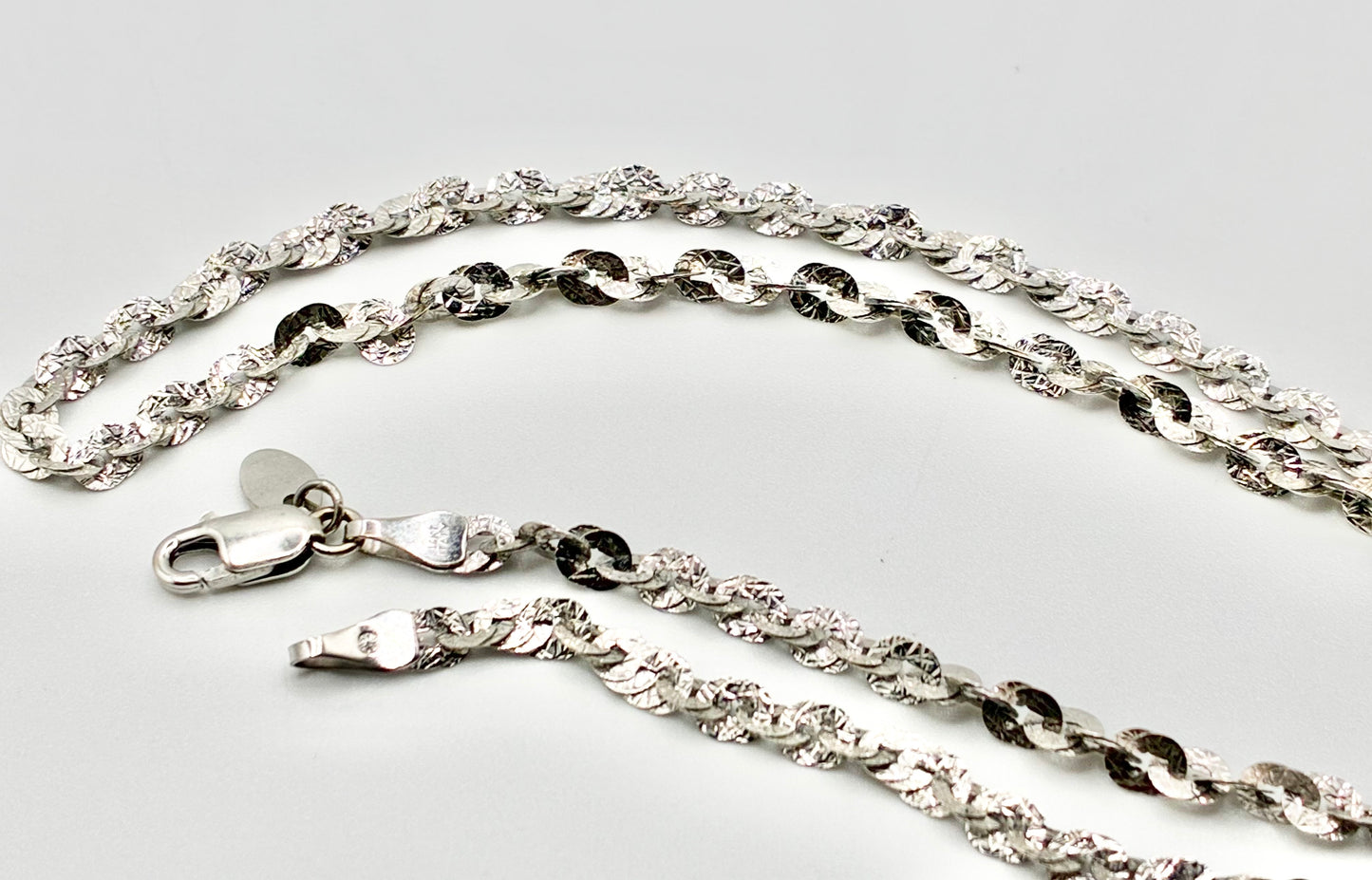 14K White Gold SILMAR Italy Fancy-Link Necklace — 17"