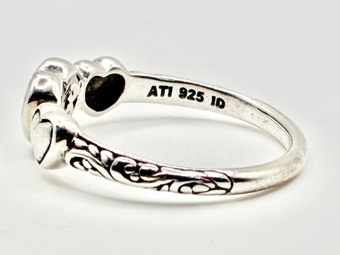 Annika Witt Sterling Silver Triple-Heart Ring — Size 8