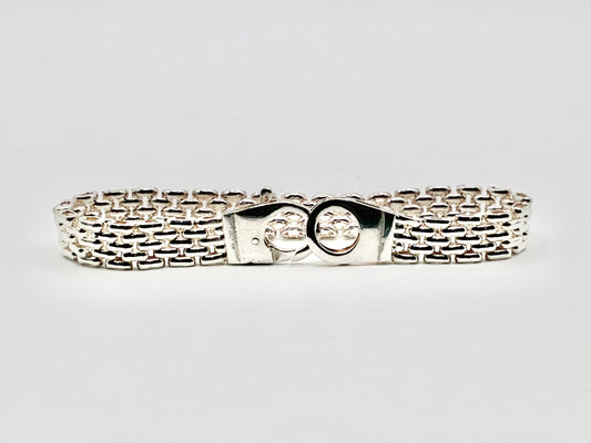 Italian Sterling Silver Triple-Row Link Bracelet – 7.25”