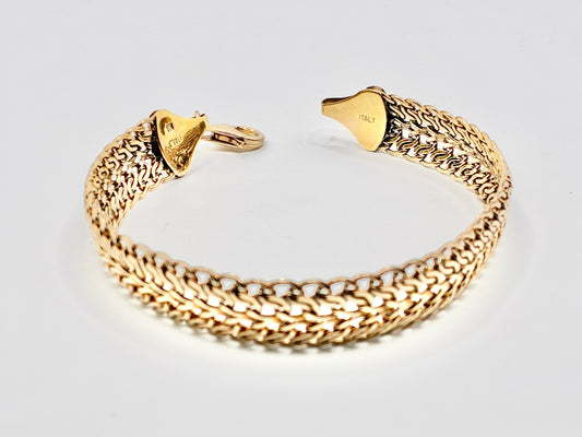 Italian Sterling Silver Woven Chain Bracelet – 7”
