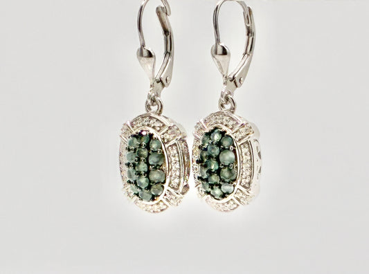 D'Joy Narsipatnam Alexandrite And White Zircon Art Deco Lever-Back Earrings