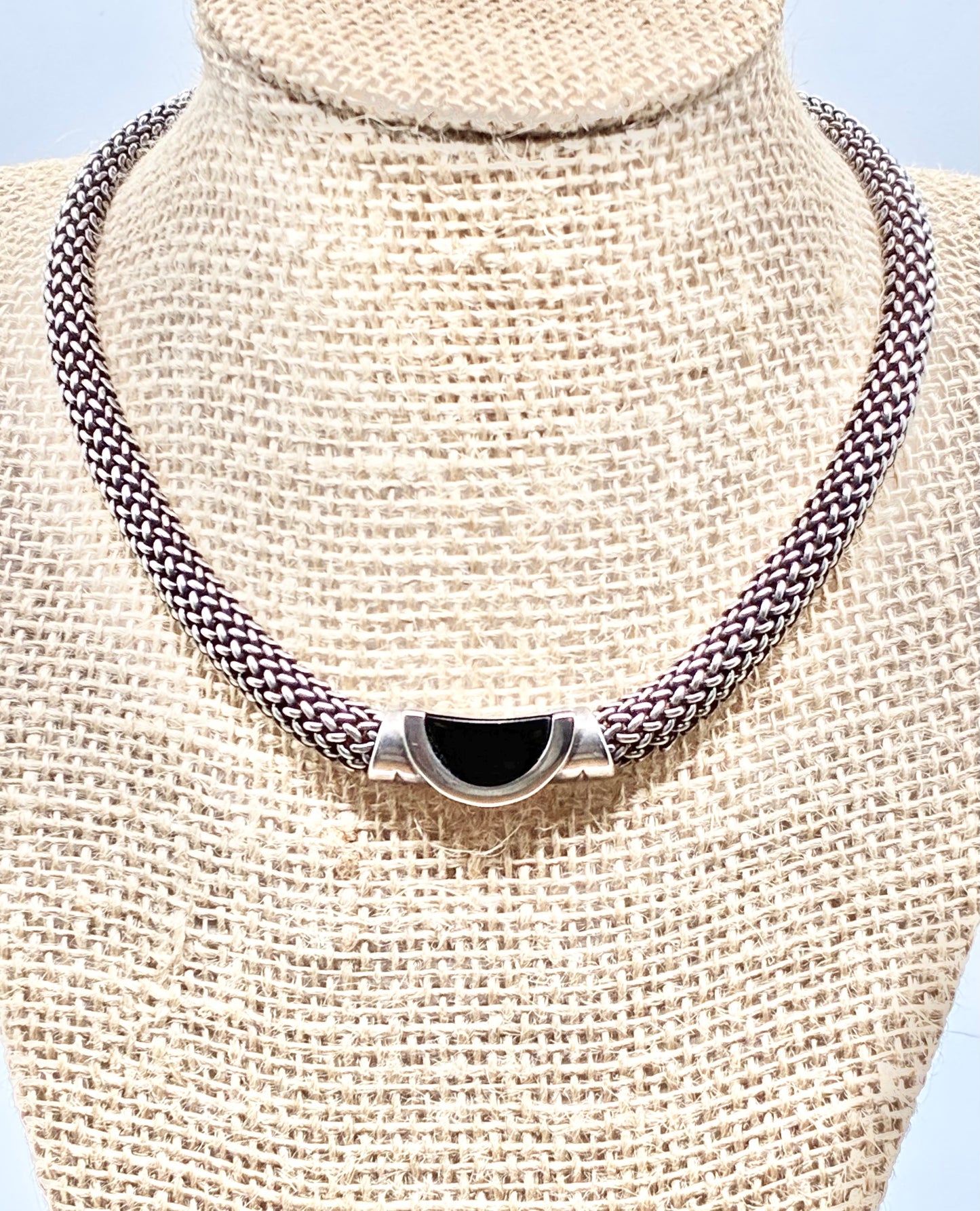 Sterling Silver “M” Patent Pending Collar Necklace – 15”