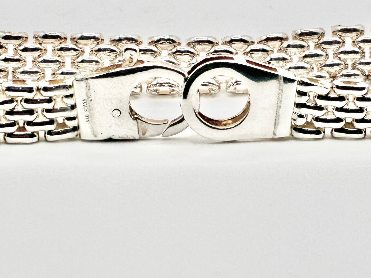 Italian Sterling Silver Triple-Row Link Bracelet – 7.25”