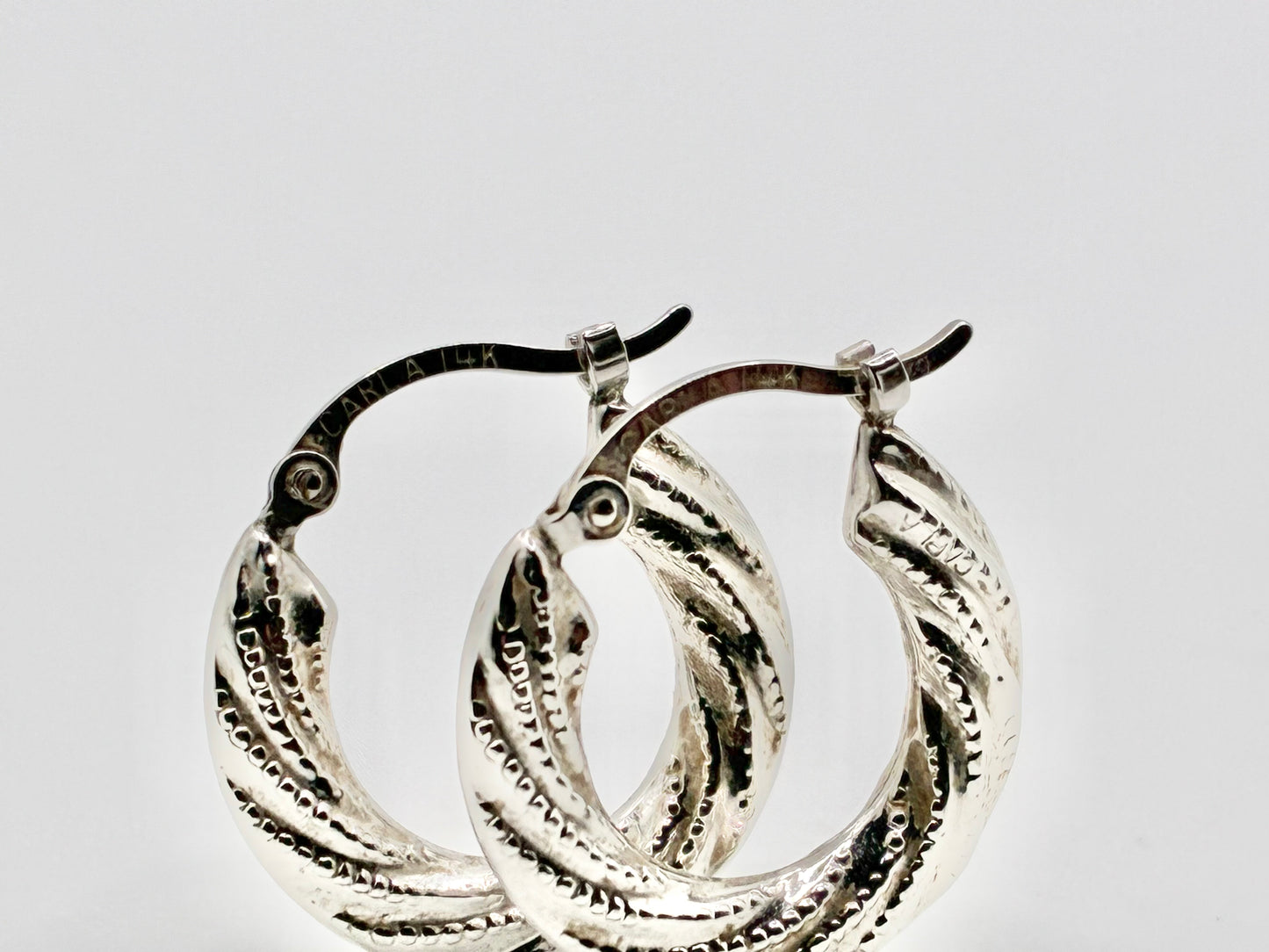 Carla 14K White Gold Hoop Earrings