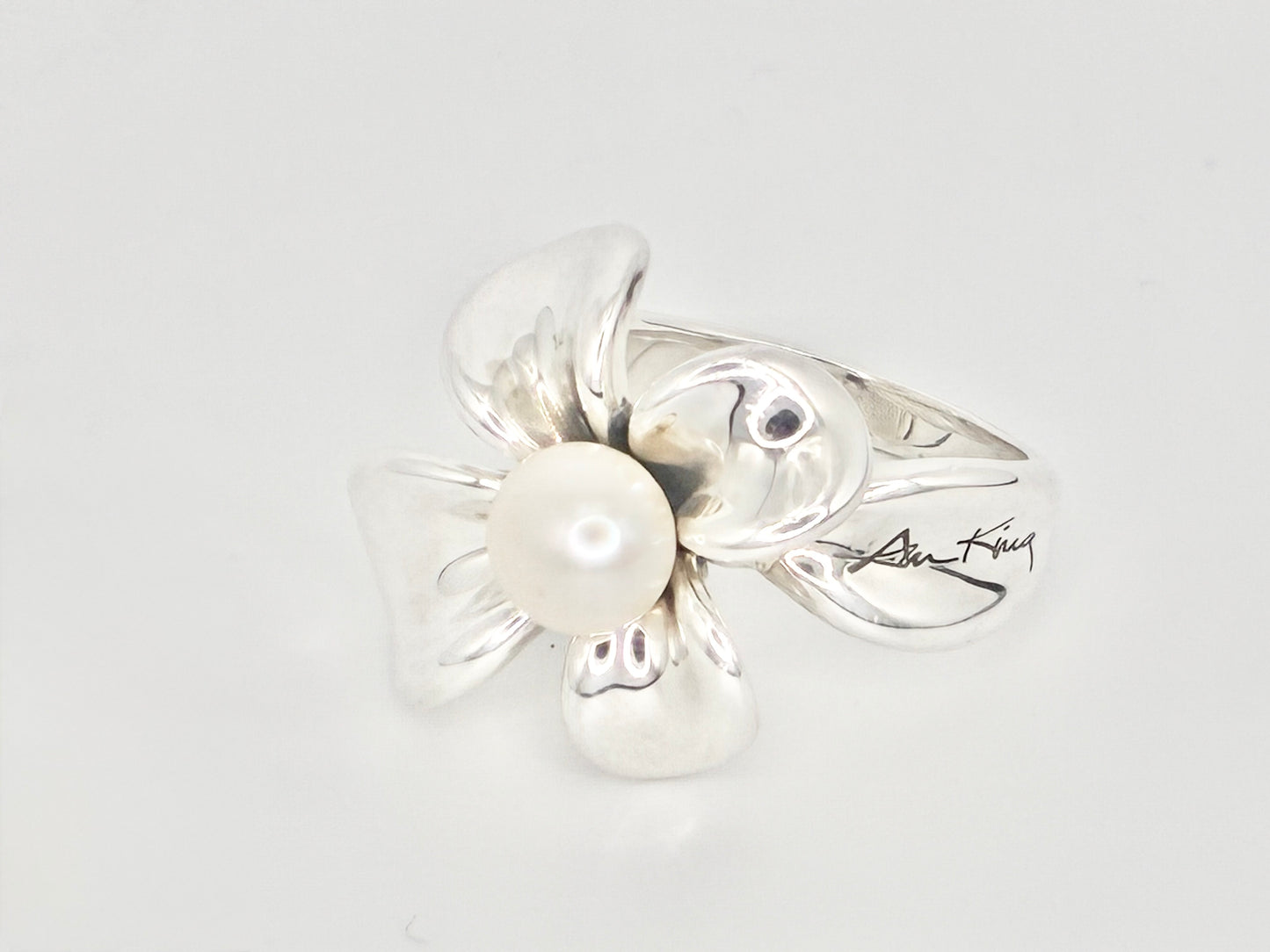 Ann King 925 Sterling Silver Pearl Blossom Ring – Size 7