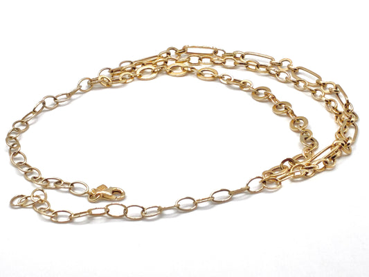 14K Yellow Gold Mixed-Link Layered Necklace 16"