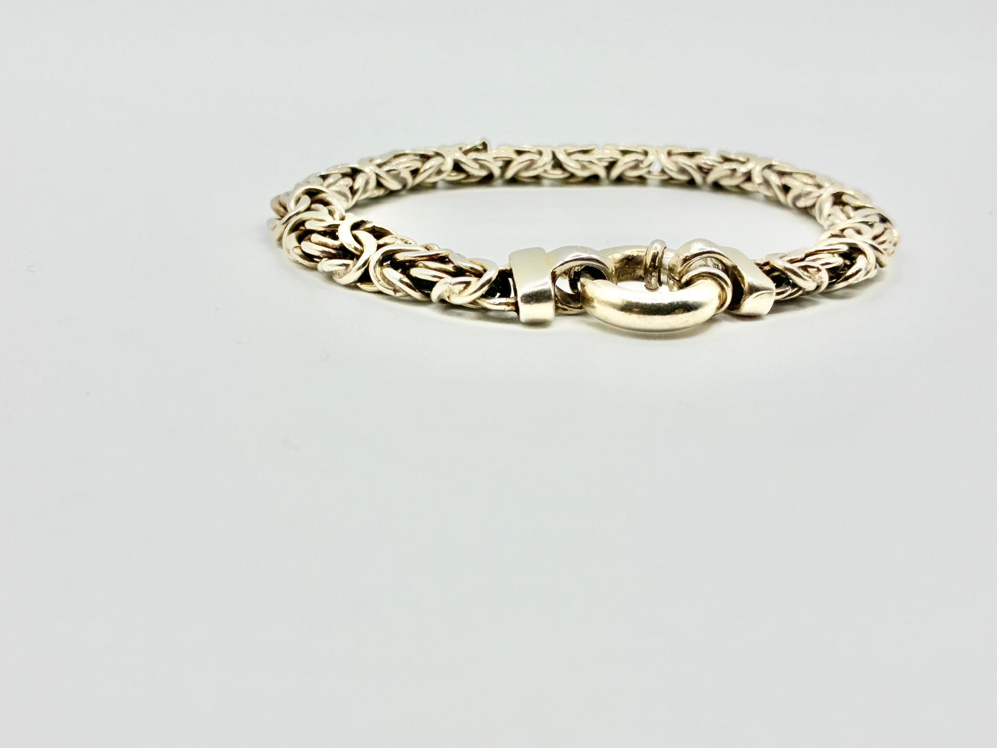UTC Italy 925 Sterling Silver Byzantine Bracelet, Gold-Finish, 7”
