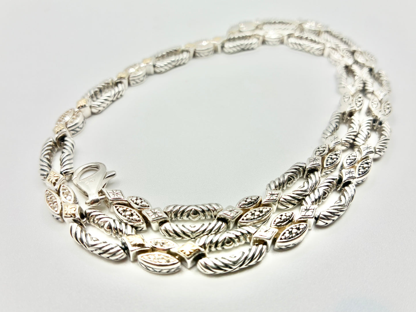 Two-Tone 925 & 14K Station Necklace