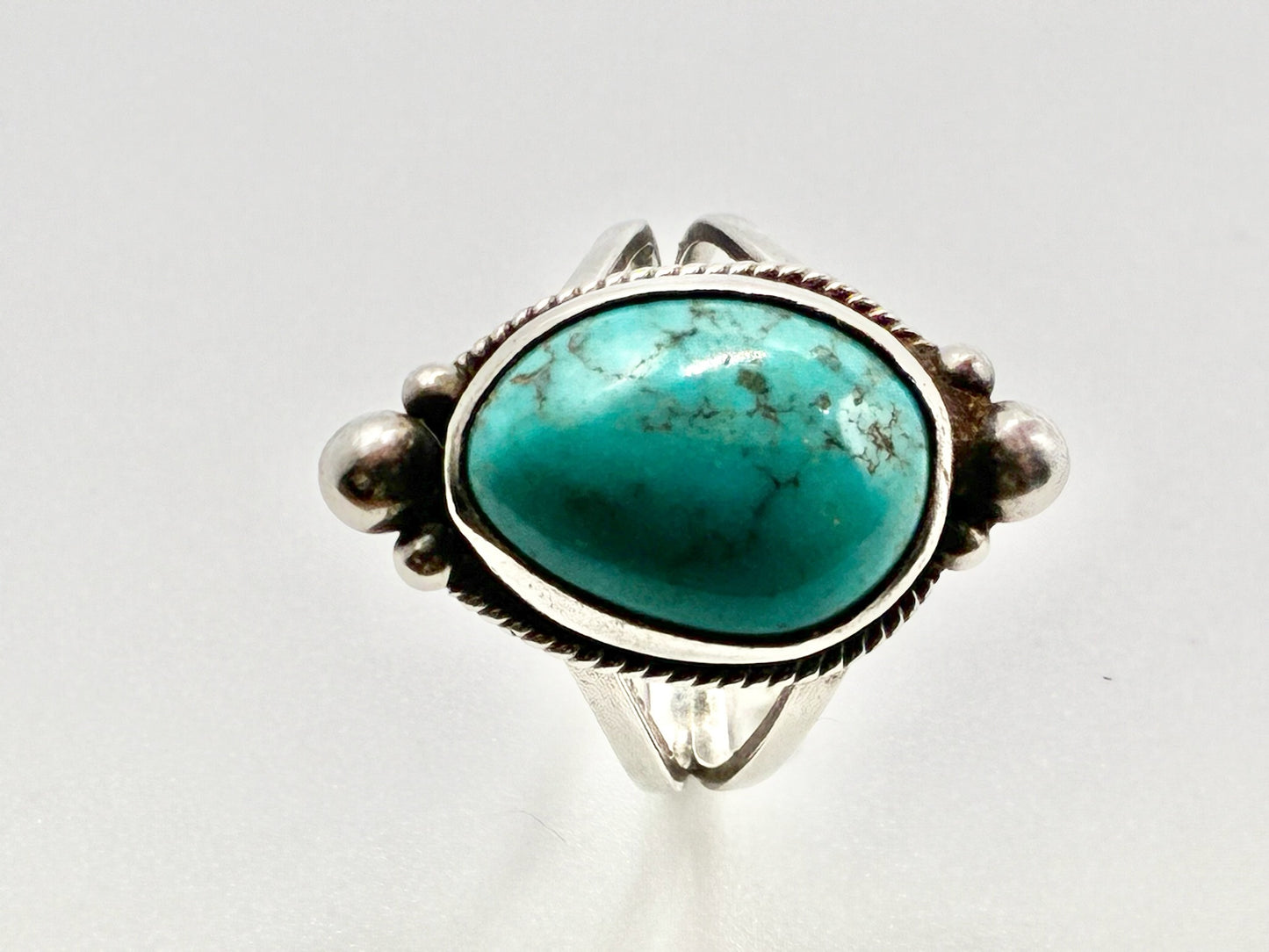 JW Cortez H Sterling Silver Turquoise Ring - Size 6