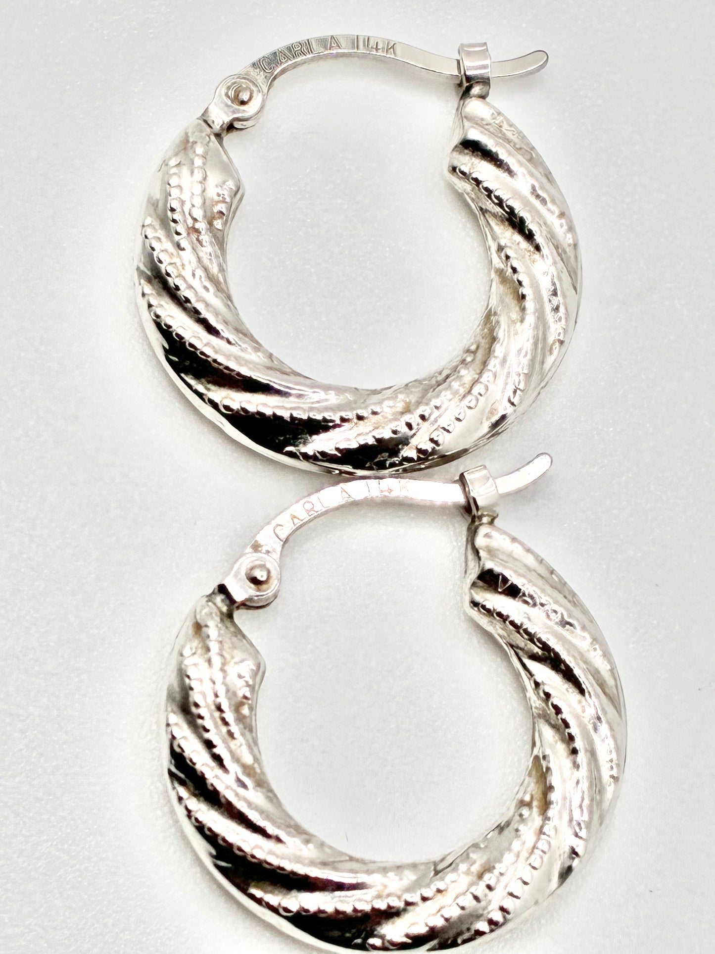 Carla 14K White Gold Hoop Earrings