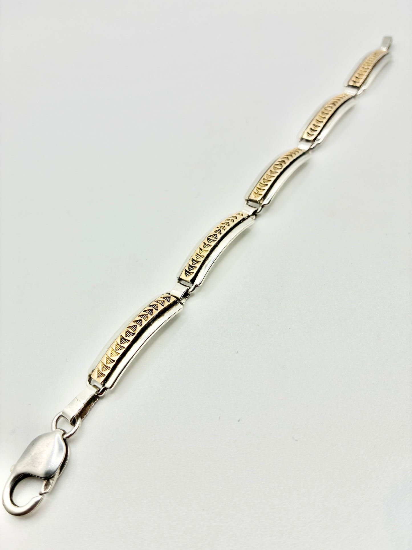 M.M. Rogers 14K & Sterling Silver Link Bracelet – 7”