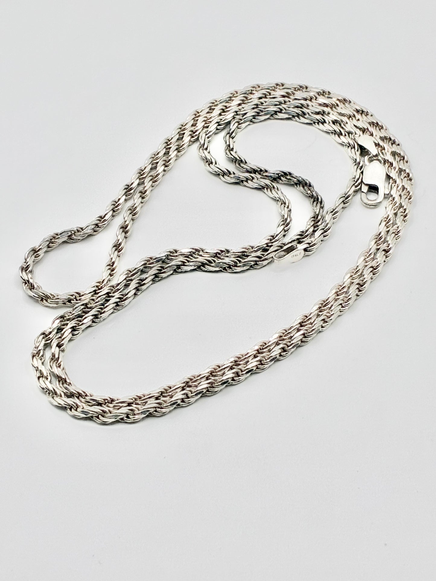 Italian Sterling Silver Rope Chain — 30”