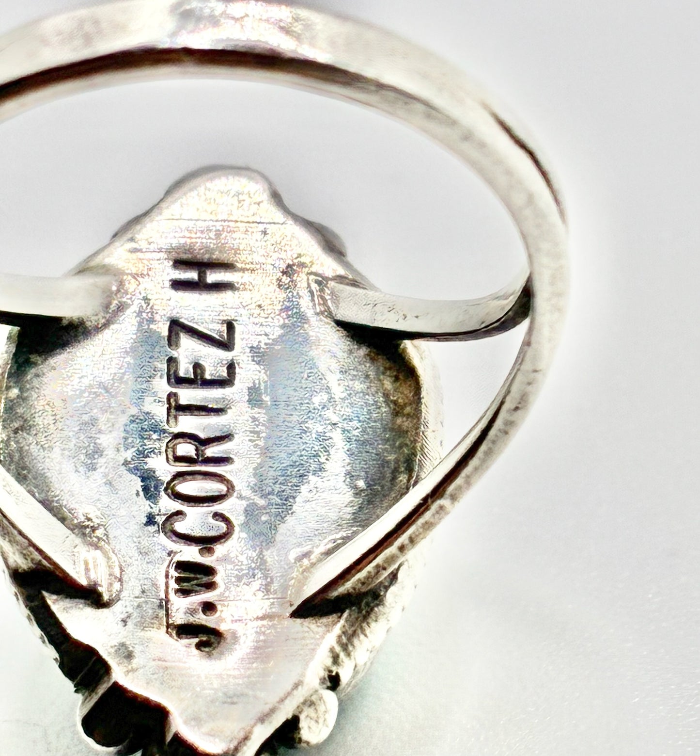 JW Cortez H Sterling Silver Turquoise Ring - Size 6