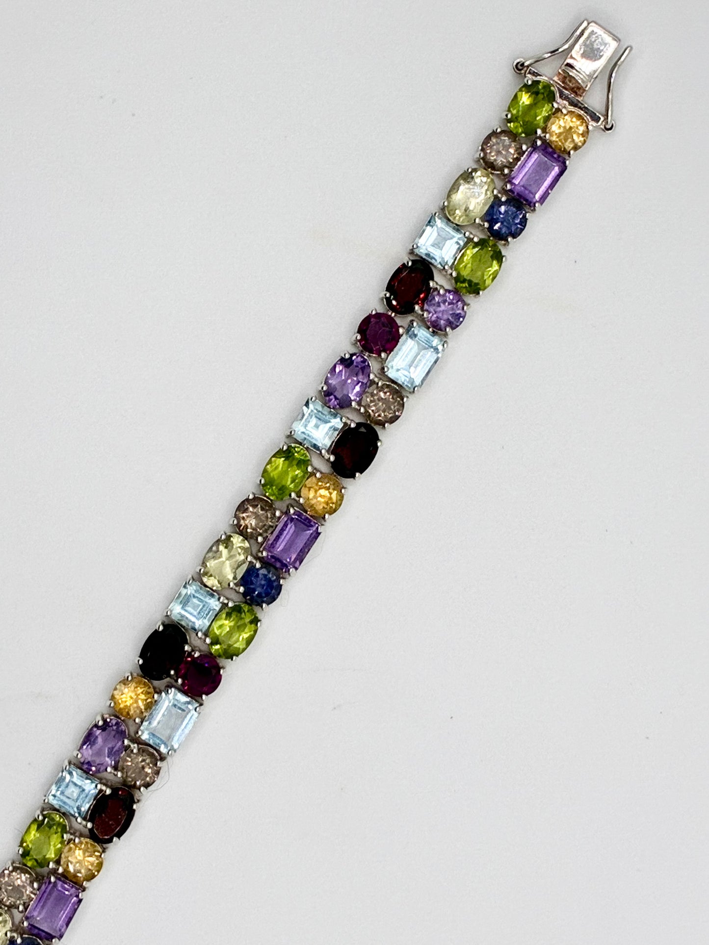 925 Sterling Silver Multi-Stone 7" Tennis Bracelet