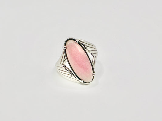 Kabana Sterling Silver Pink Rhodonite Marquise Ring – Size 6