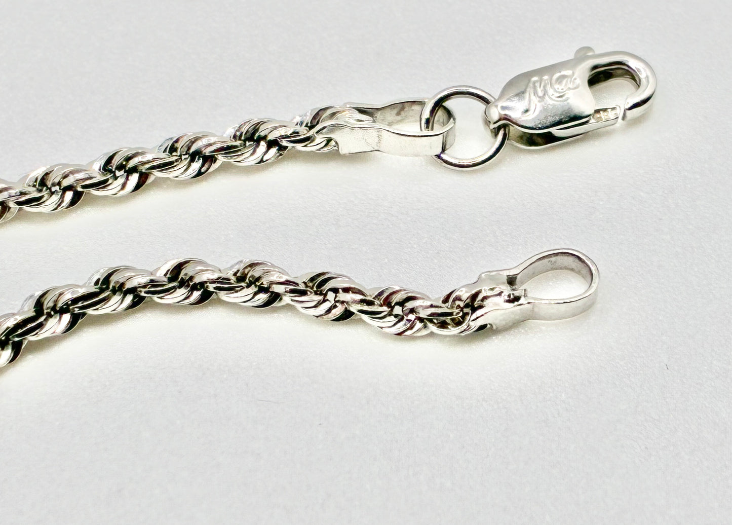 14K White Gold Rope Chain Necklace — 15"
