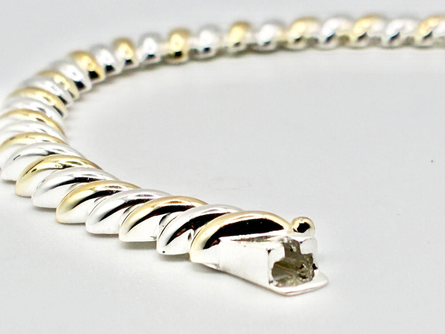 925 FAS Two-Tone Sterling Silver Bracelet – 7”