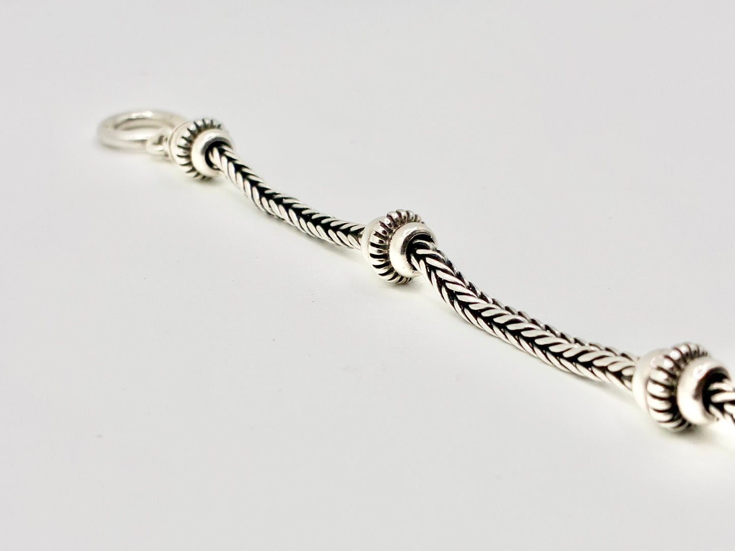 Ilaria 925 Sterling Silver Cable Station Bracelet — 8"