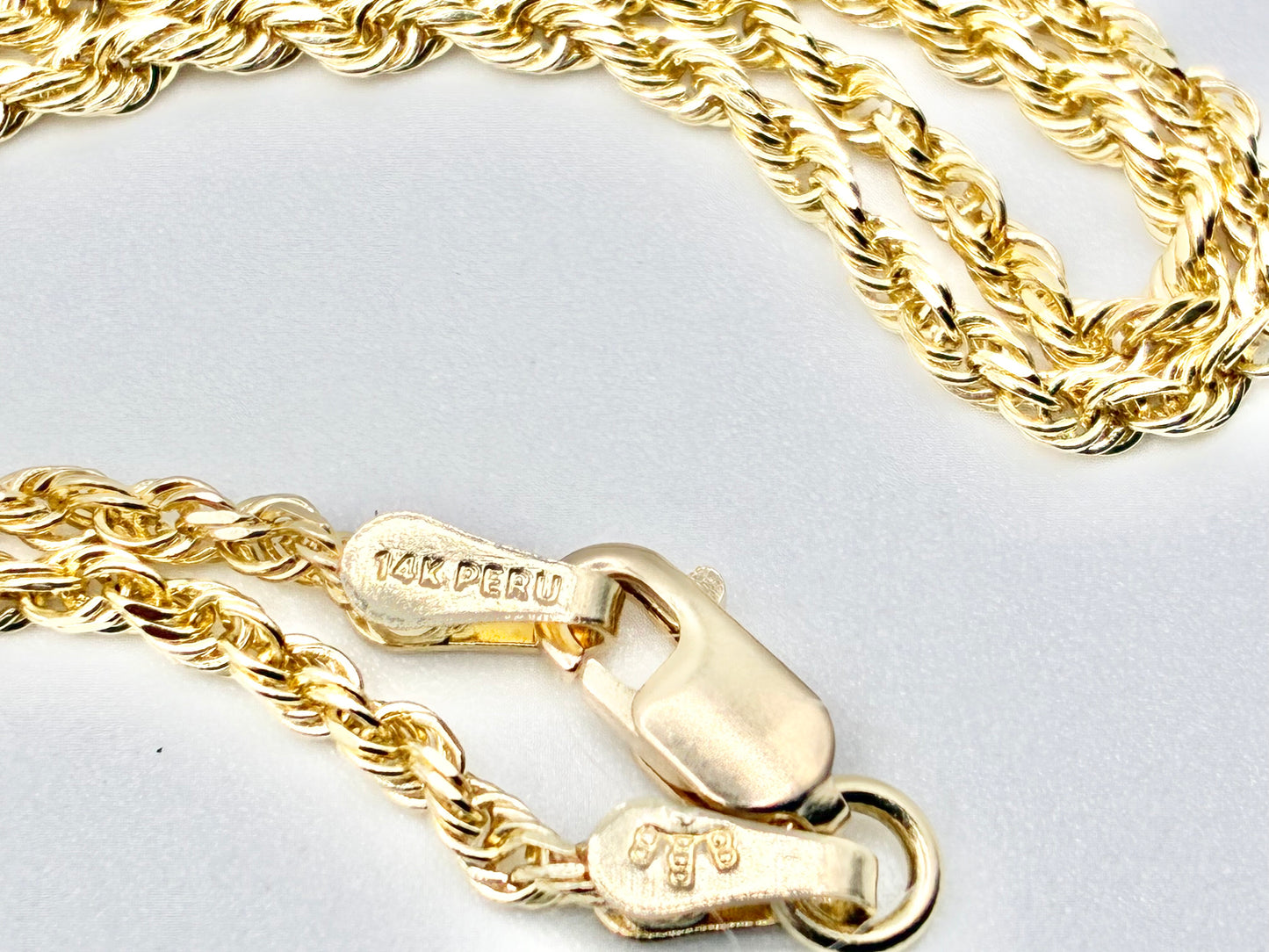 14K Yellow Gold Rope Chain Necklace — 22"