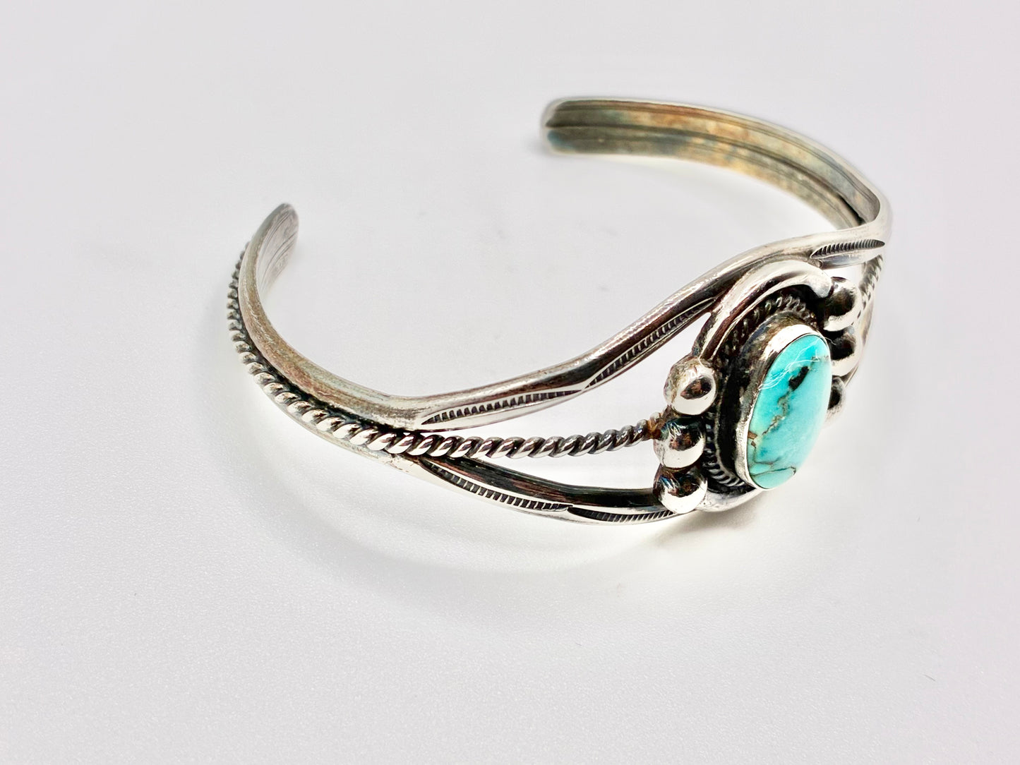 Navajo Sterling Silver Turquoise Cuff Bracelet