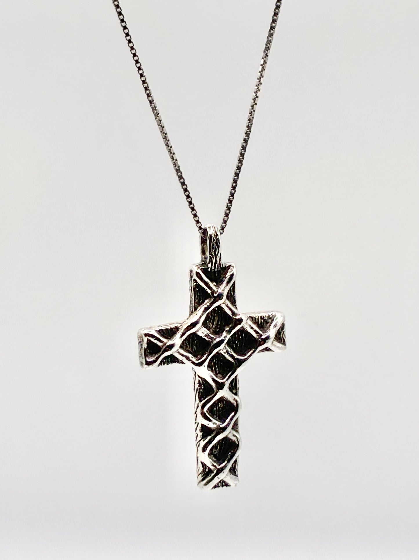 Solid Silver Cross Pendant Necklace