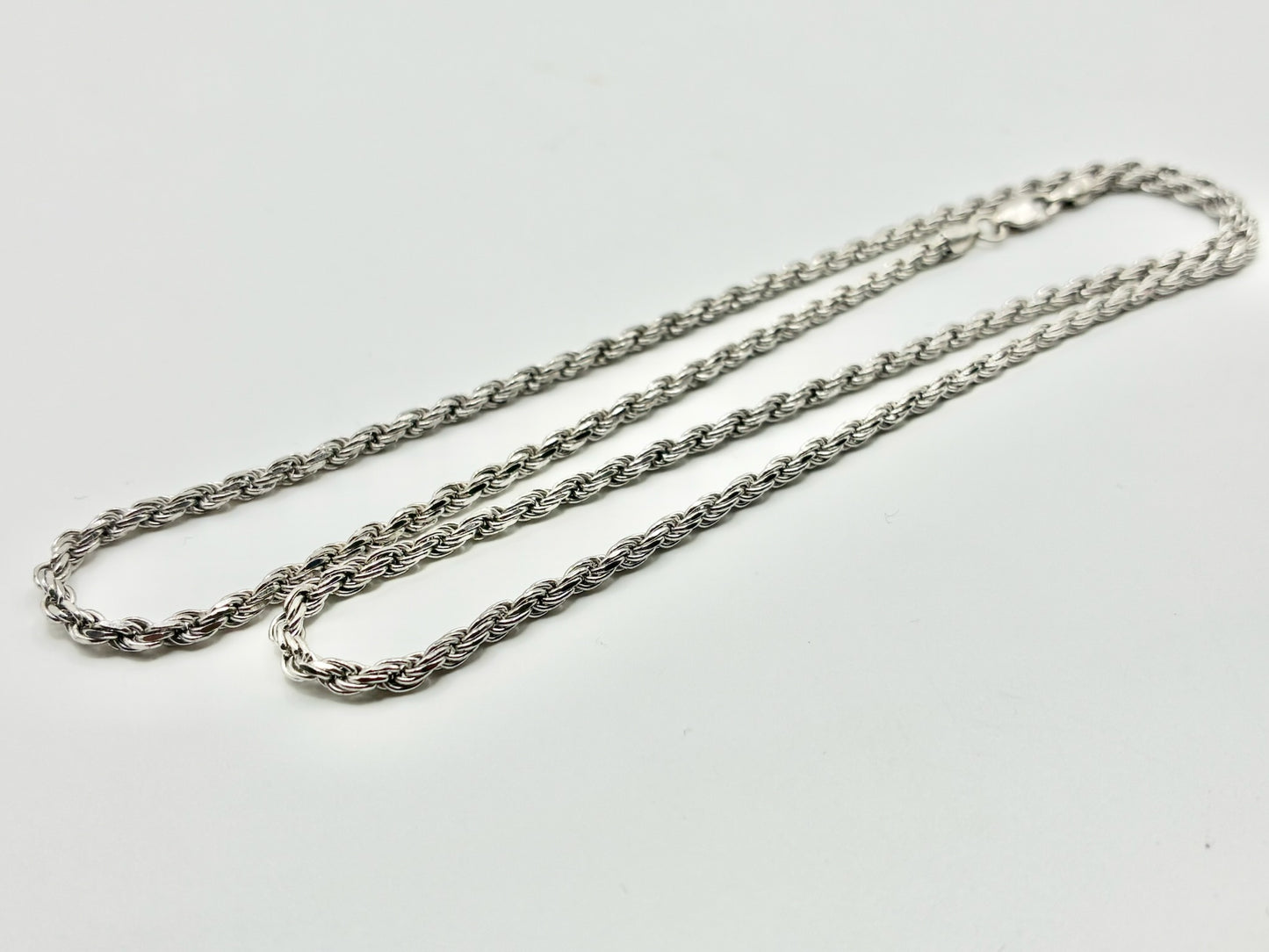 Sterling Silver Rope Chain Necklace 22” – Italy 925 – Solid Classic Chain