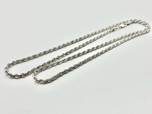 Sterling Silver Rope Chain Necklace 22” – Italy 925 – Solid Classic Chain
