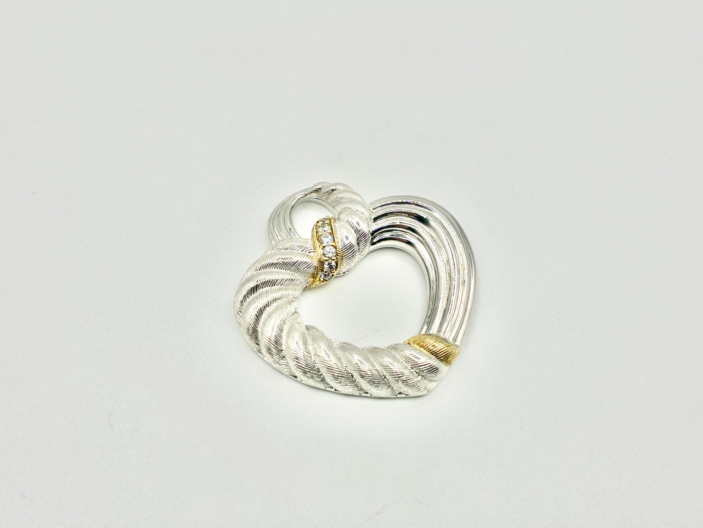 Judith Ripka Sterling Silver Open Heart Pendant