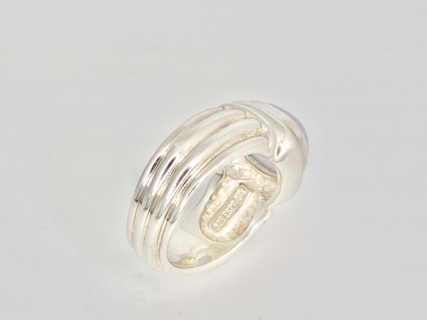 J. Esposito Sterling Silver Ring with Natural Blue Lace Agate — Size 7