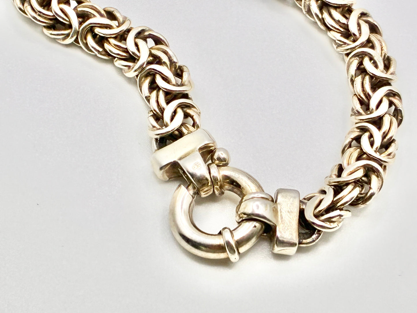 UTC Italy 925 Sterling Silver Byzantine Bracelet, Gold-Finish, 7”