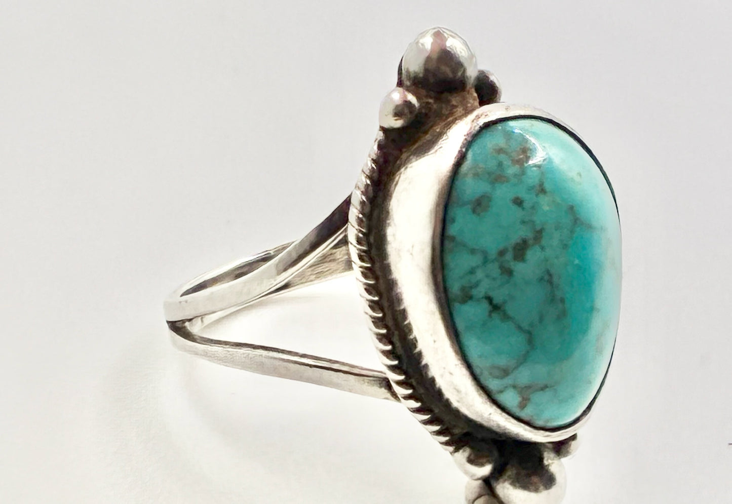JW Cortez H Sterling Silver Turquoise Ring - Size 6