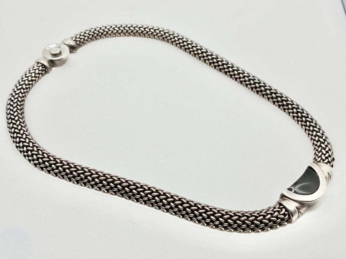 Sterling Silver “M” Patent Pending Collar Necklace – 15”