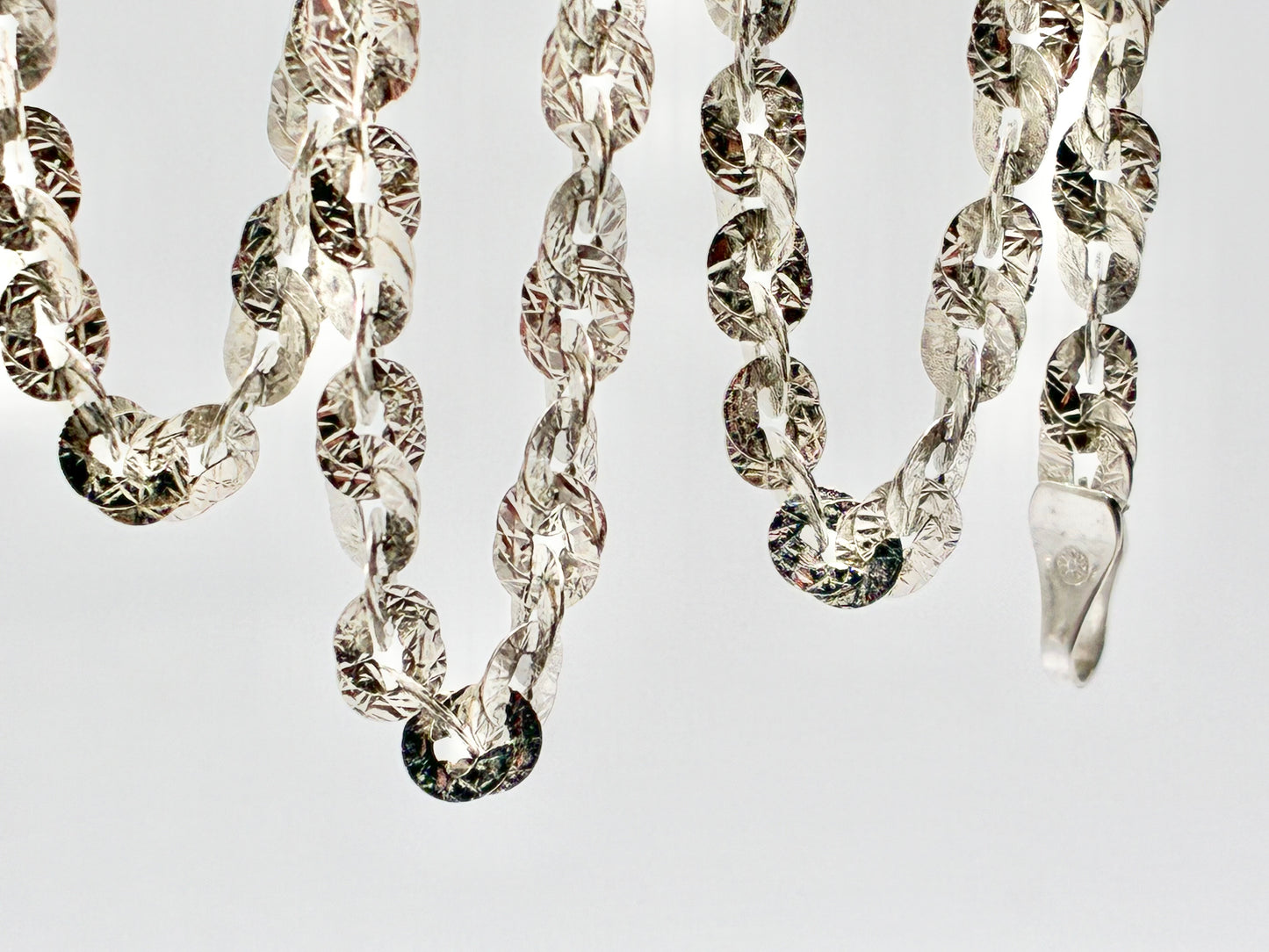 14K White Gold SILMAR Italy Fancy-Link Necklace — 17"