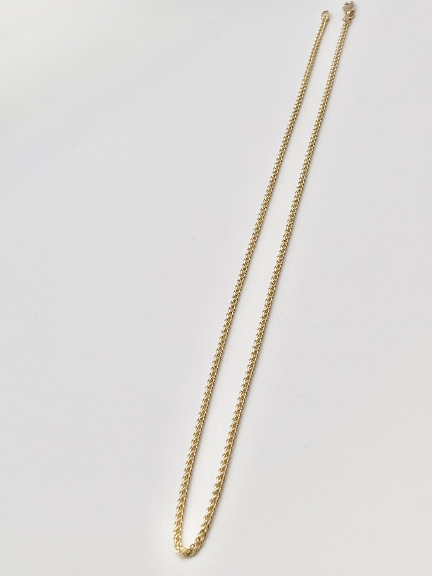 14K Yellow Gold Wheat Chain Necklace — 20"