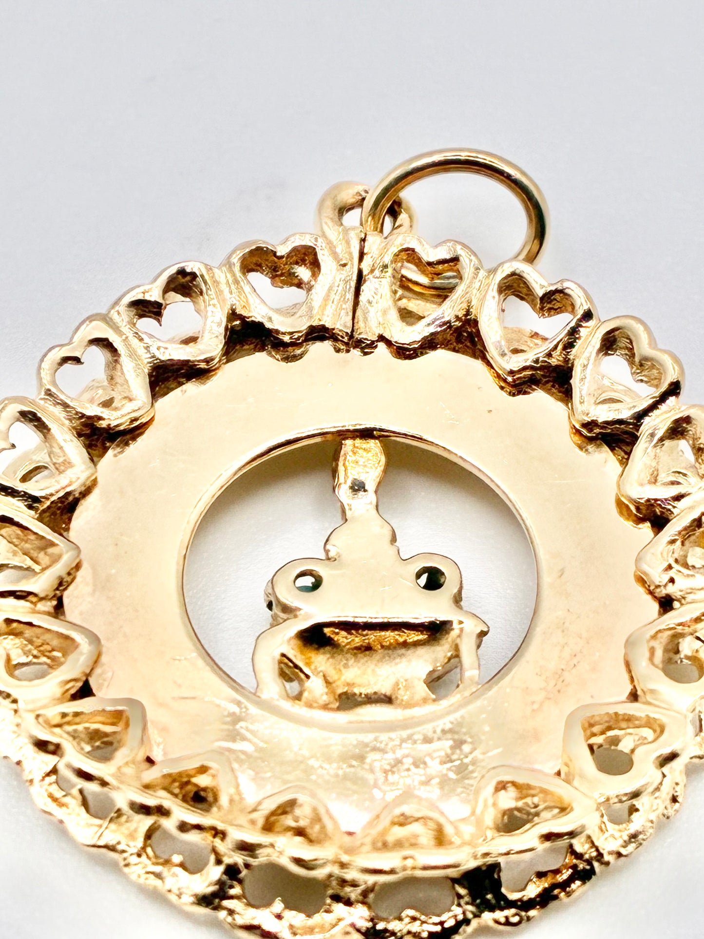 14K Yellow Gold “Happy Birthday” Heart-Frame Charm — 1"