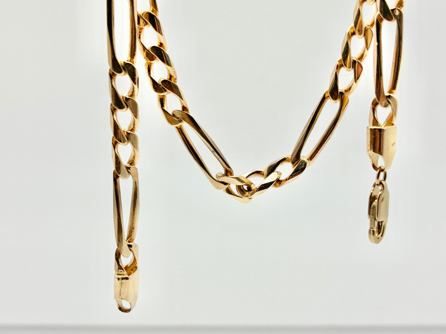 14K Solid Gold Figaro Bracelet 8.5"