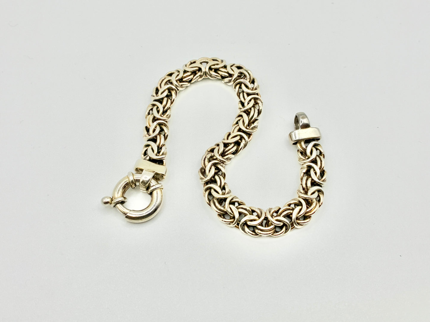 UTC Italy 925 Sterling Silver Byzantine Bracelet, Gold-Finish, 7”