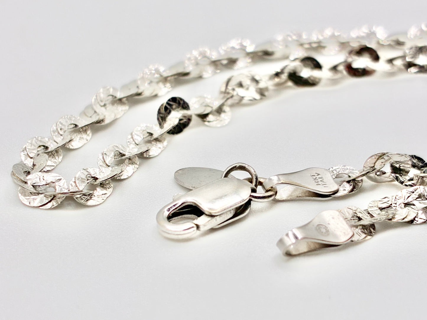 14K White Gold SILMAR Italy Fancy-Link Necklace — 17"