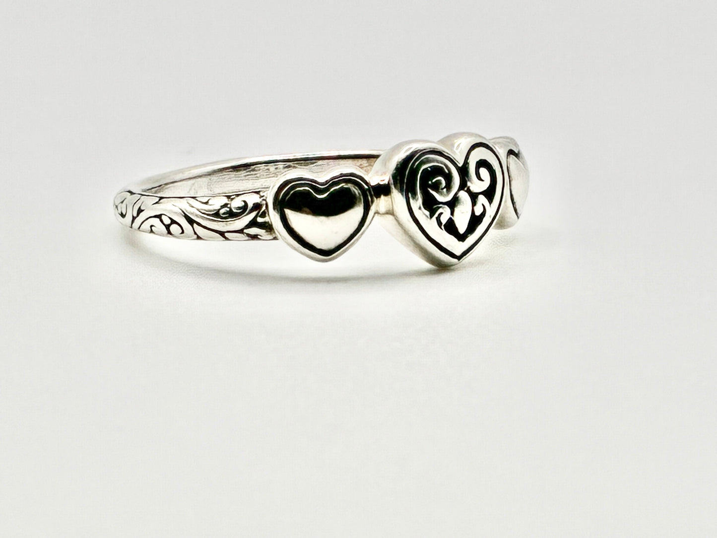 Annika Witt Sterling Silver Triple-Heart Ring — Size 8
